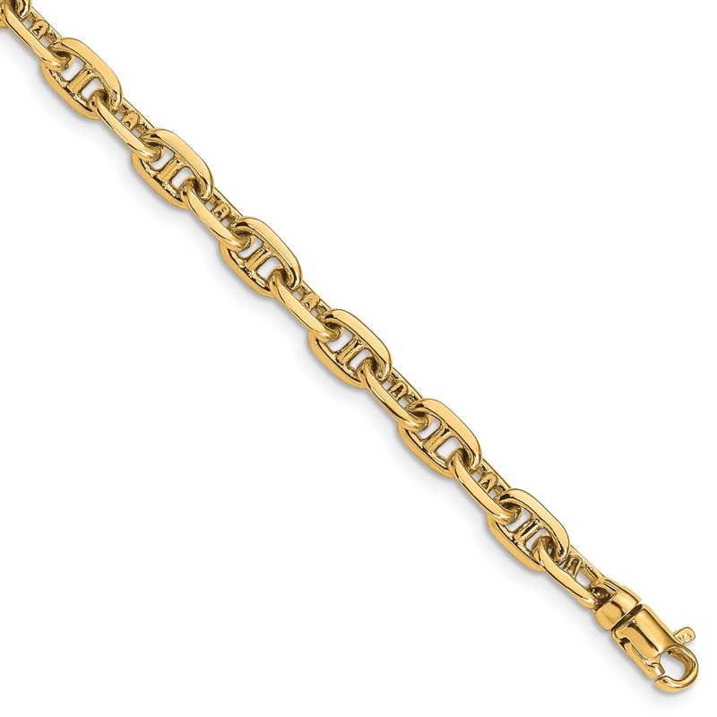 10K Yellow Gold 5.1mm Hand-Polished Fancy Link Bracelet
