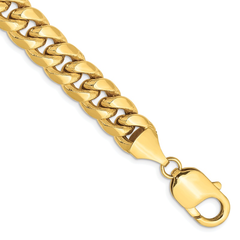 10K Yellow Gold 9.3mm Semi-Solid Miami Cuban Chain