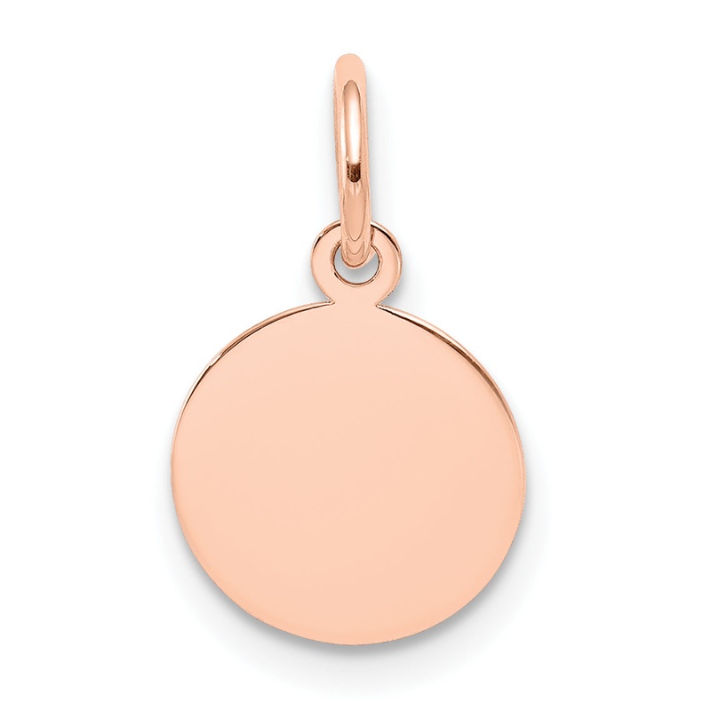 14k Rose Gold 14k Rose Gold Plain .009 Gauge Circular Engraveable Disc Charm