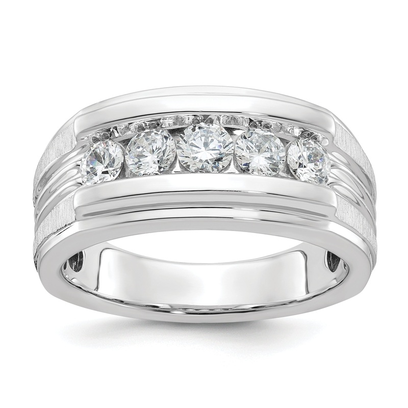 14k White Gold 1 Ct. Lab Grown Diamond VS/SI+ G+ Men’s Ring