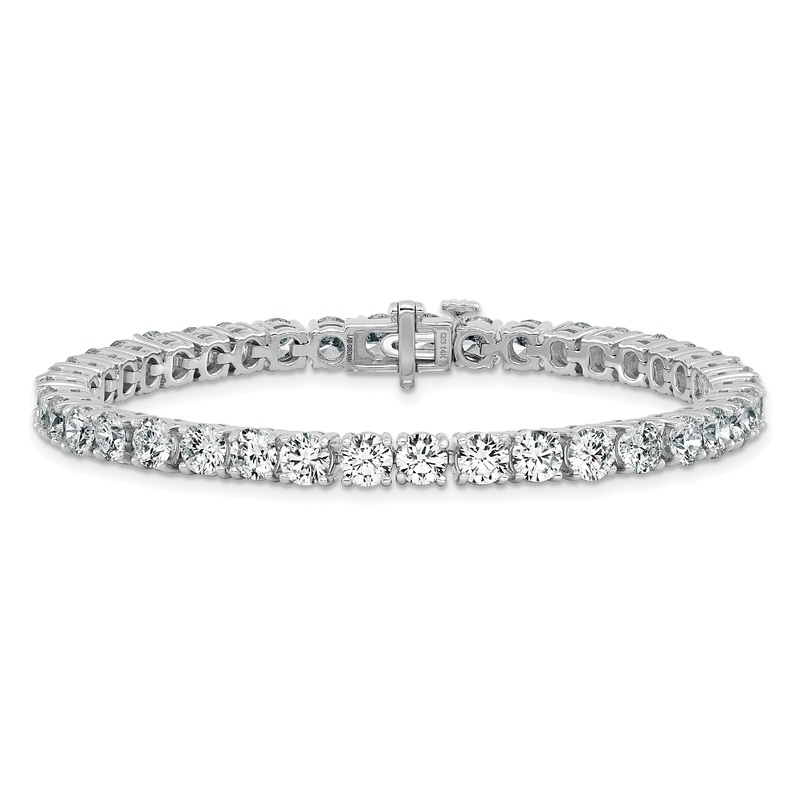 14k White Gold 12 Ct. Lab Grown Diamond VS/SI+ G+ Tennis Bracelet