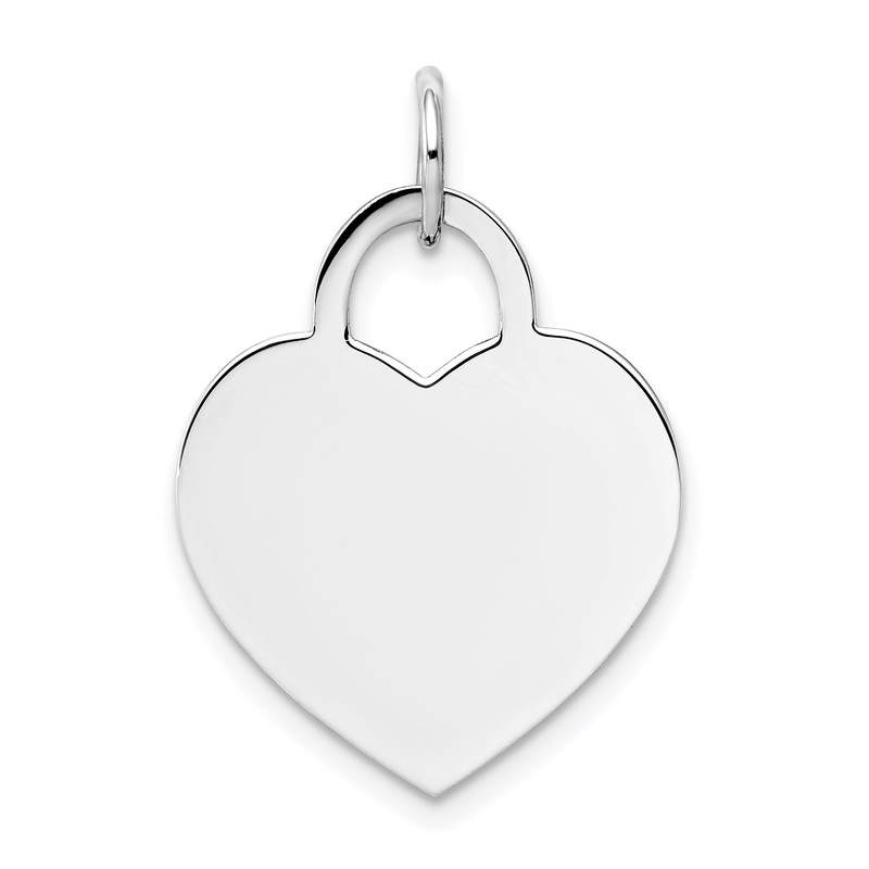 14k White Gold 14k White Gold Large Engravable Heart