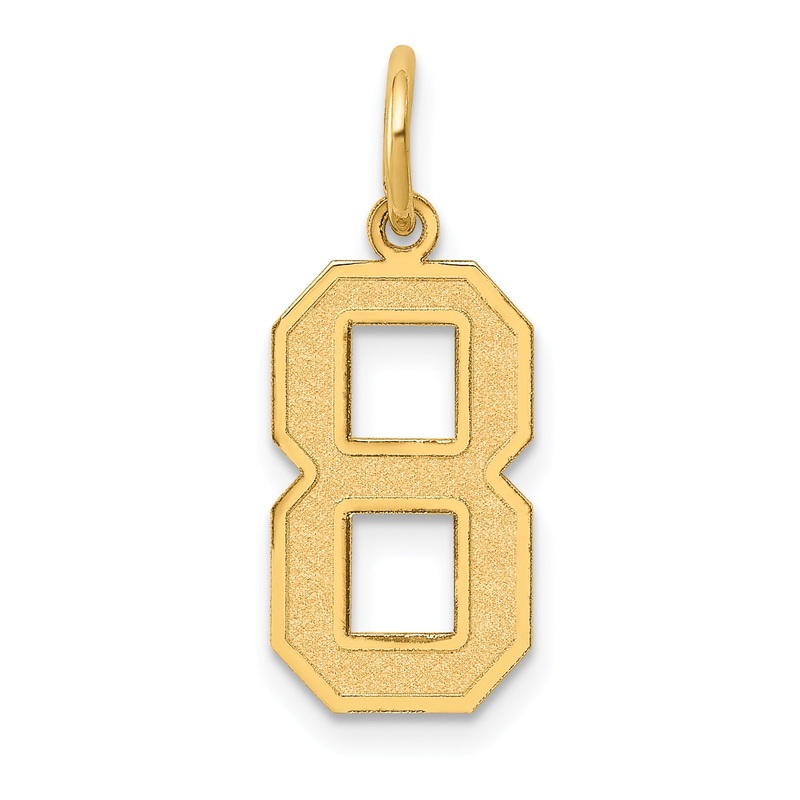 14k Yellow Gold 14k Medium Satin Number 8 Charm