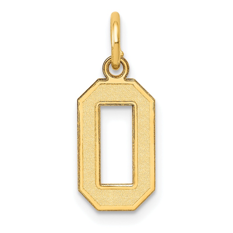 14k Yellow Gold 14k Small Satin Number 0 Charm