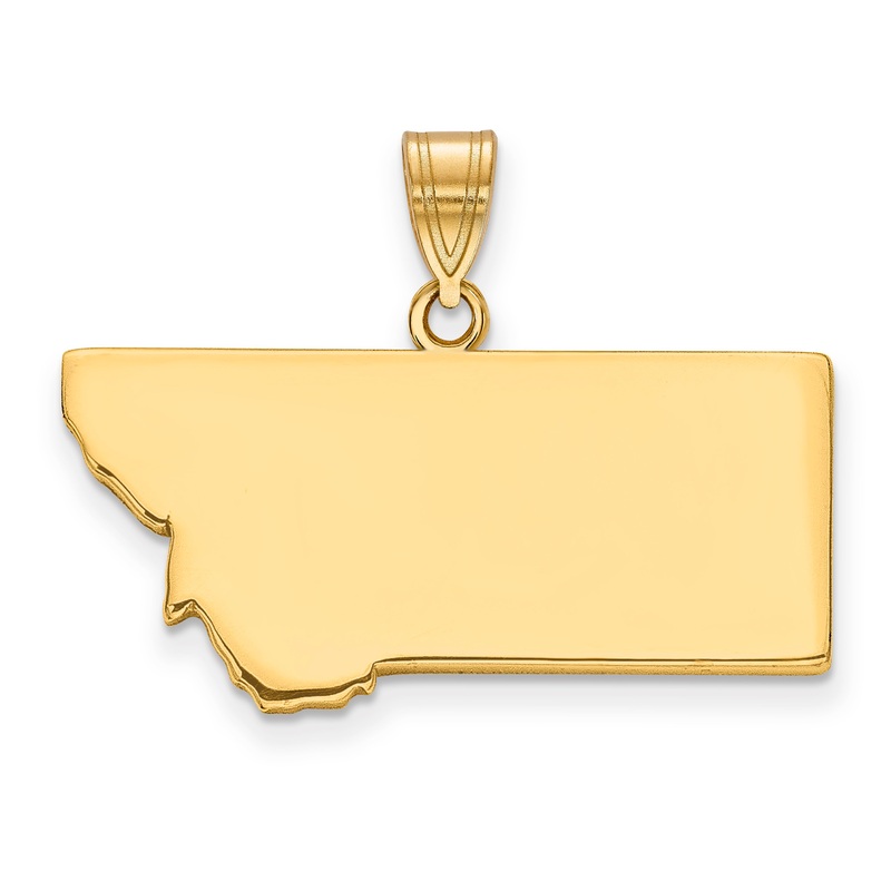 14k Yellow Gold 14KY Montana State Pendant