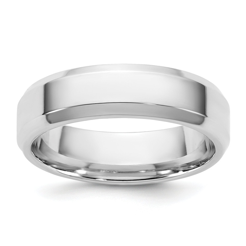 10K White Gold 10Kw 5.5mm Bevel Edge Comfort Fit Band Size 11