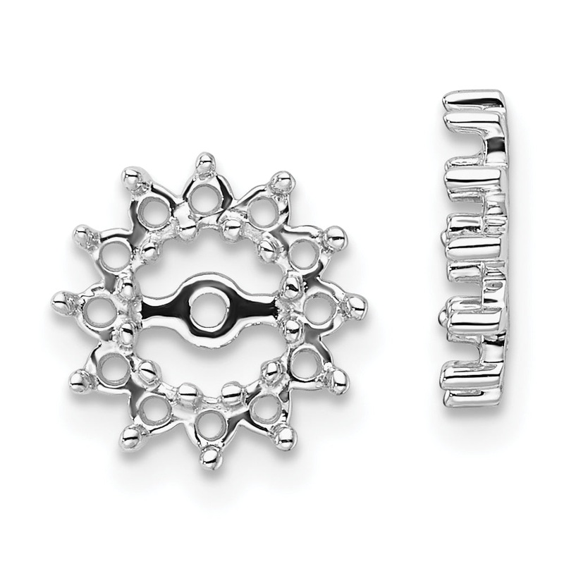 10K White Gold Fancy Diamond Earring Jacket Mountings