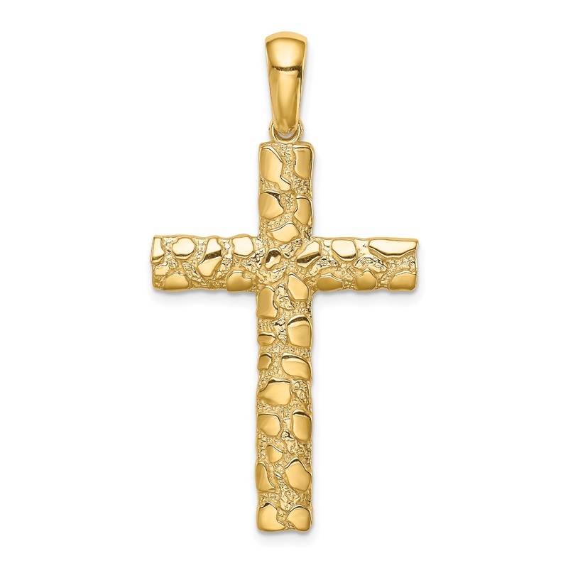 10K Yellow Gold 10K Nugget Cross Pendant
