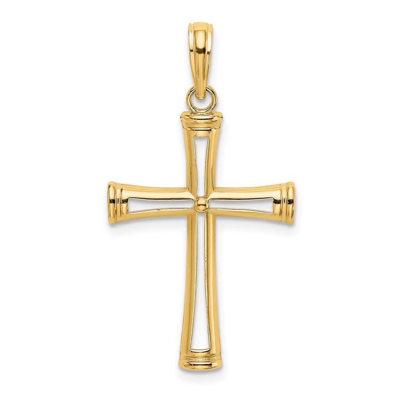 10K Yellow Gold 10K Polished And Cut-Out Cross