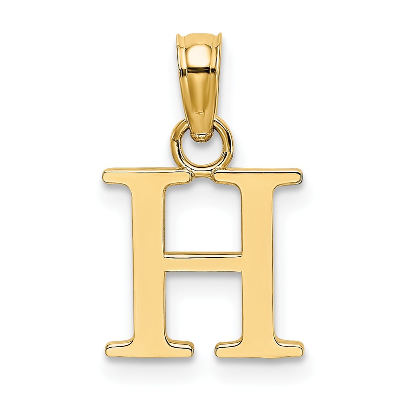 10K Yellow Gold 10K Polished H Block Initial Charm