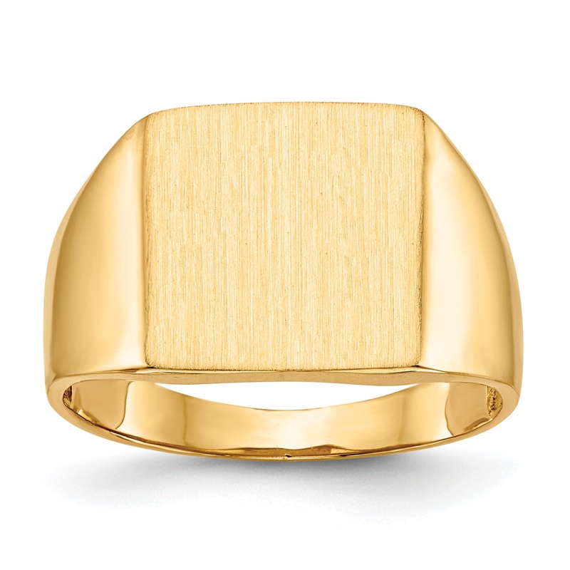 10K Yellow Gold 10Ky 13.0X13.0mm Open Back Men’S Signet Ring