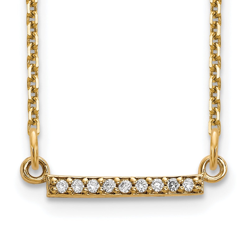 10K Yellow Gold 10Ky Diamond Tiny Bar Necklace