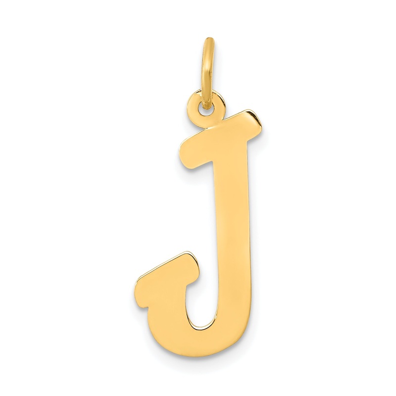 10K Yellow Gold Small Script Initial J Charm
