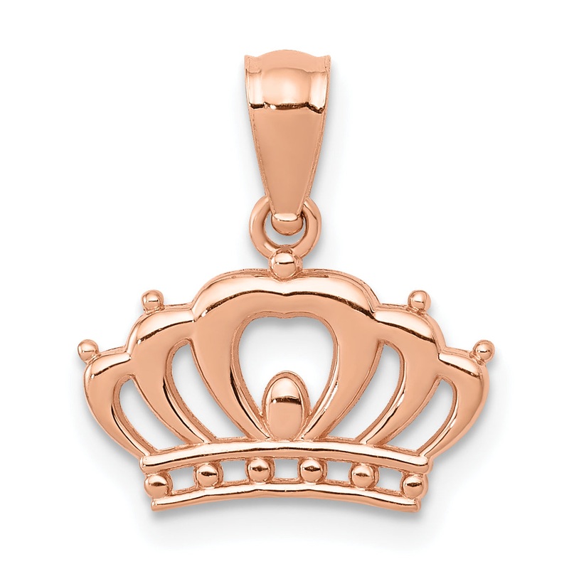 14k Rose Gold 14k Rose Gold Crown Pendant