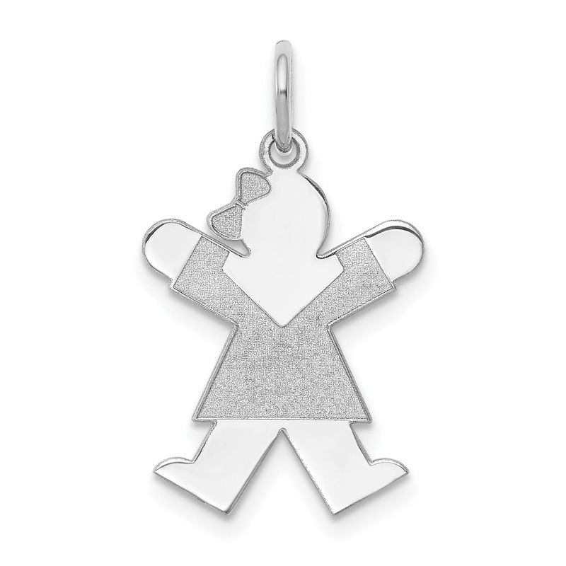 14k White Gold 14k White Gold Kid Charm