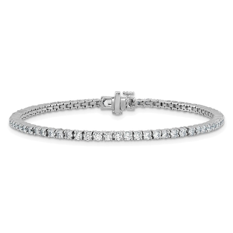 14k White Gold 3 Ct. Lab Grown Diamond VS/SI+ G+ Tennis Bracelet 7 Inch