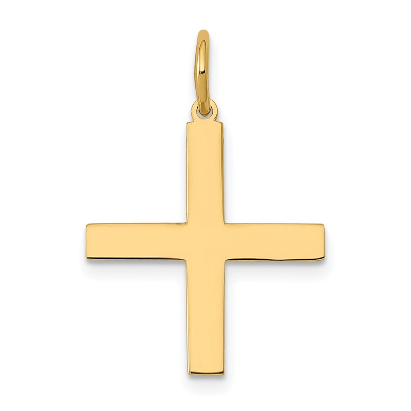 14k Yellow Gold 14K Laser Designed Greek Cross Charm