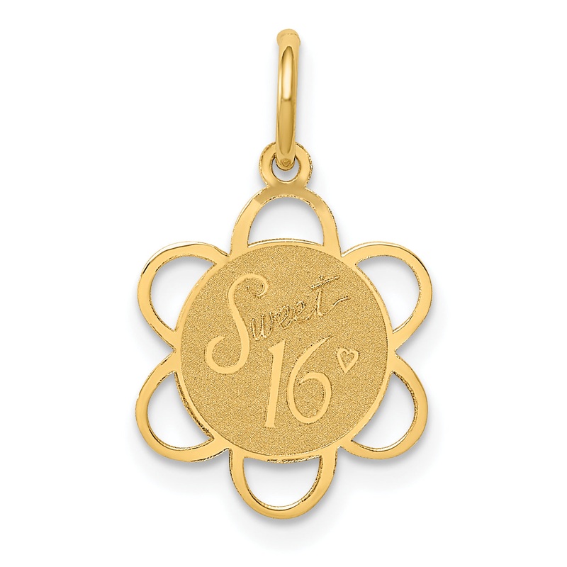 14k Yellow Gold 14k SWEET 16 Disc Charm