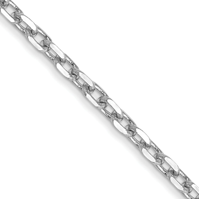 10K White Gold Wg 1.8mm D/C Round Open Link Cable Chain