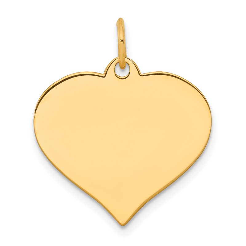 10k Yellow Gold 10k .018 Gauge Heart Disc Charm