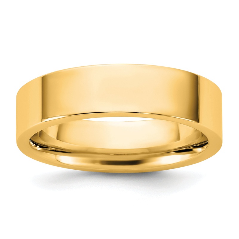 10K Yellow Gold 10Ky 5.5mm Standard Flat Comfort Fit Band Size 12.5
