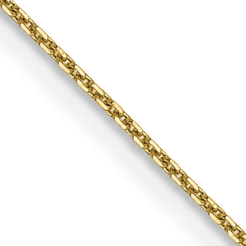 10K Yellow Gold .8mm D/C Round Open Link Cable Chain