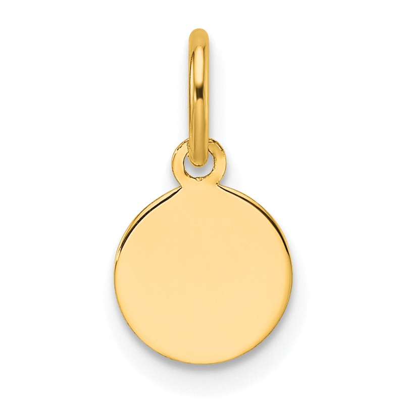 10K Yellow Gold Plain .013 Gauge Circular Engravable Disc Charm