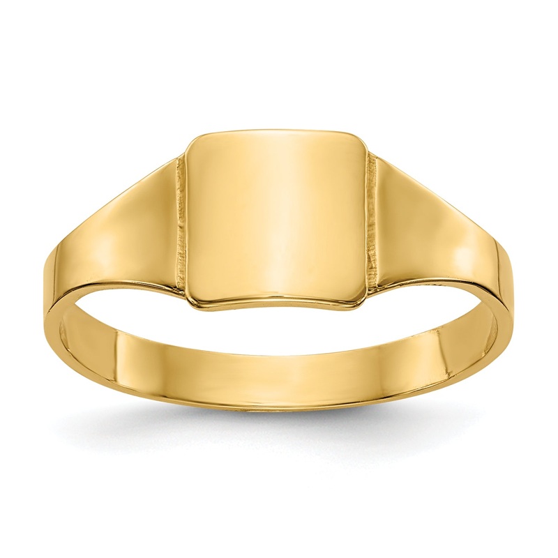 10K Yellow Gold Polished Square Child’S Signet Ring
