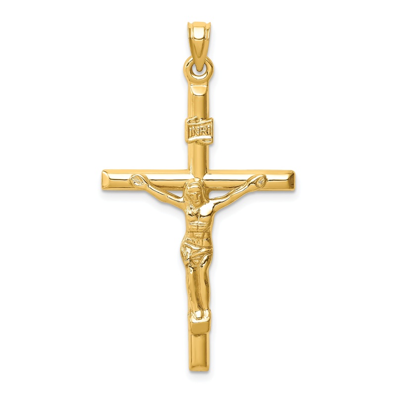 14k Yellow Gold 14k Hollow Crucifix Pendant