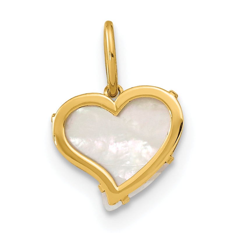 14k Yellow Gold 14K Polished Mother of Pearl Heart Pendant