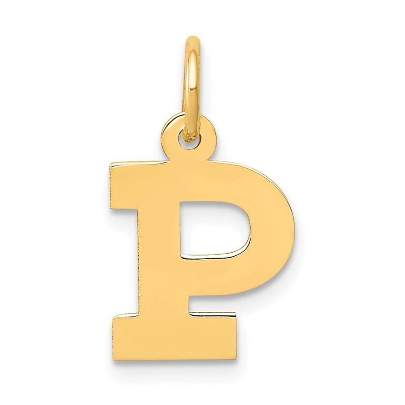 14k Yellow Gold 14k Small Block Letter P Initial Charm