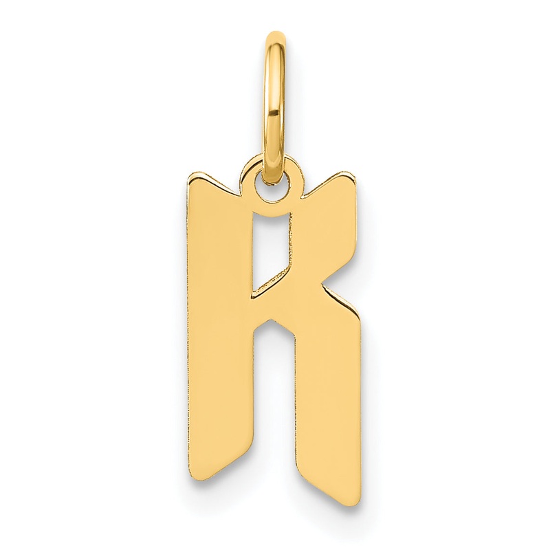 14k Yellow Gold 14ky Letter K Initial Pendant