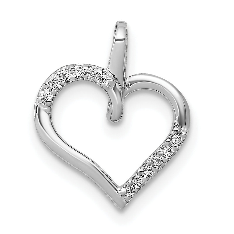 10K White Gold 10K 1/20Ct. Diamond Heart Pendant