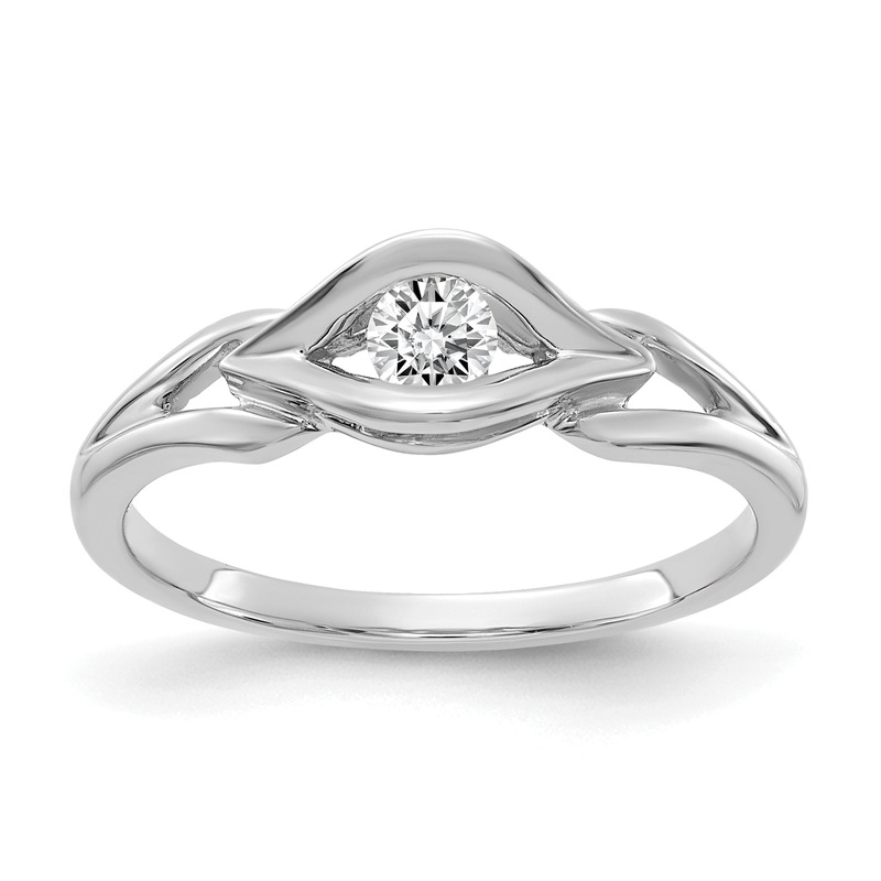 10K White Gold 10K Polished Aa Diamond Ring