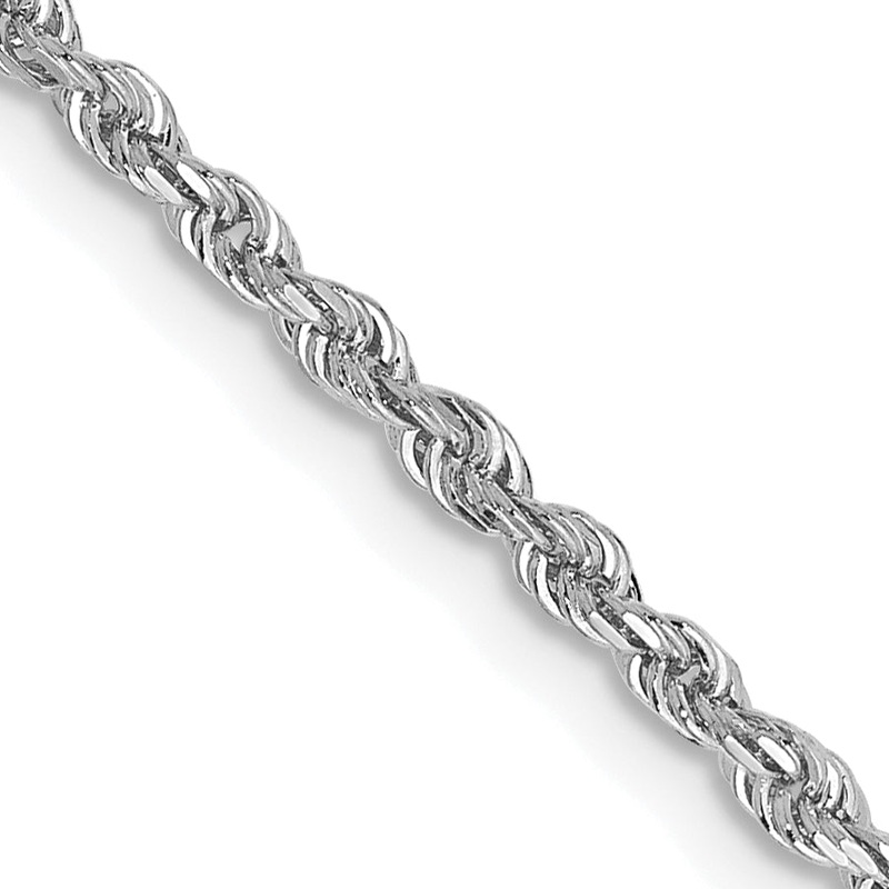 10K White Gold 2mm D/C Quadruple Rope Chain