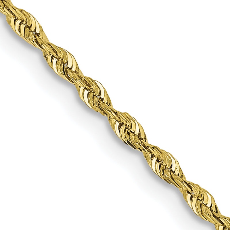 10K Yellow Gold 1.85mm D/C Quadruple Rope Chain