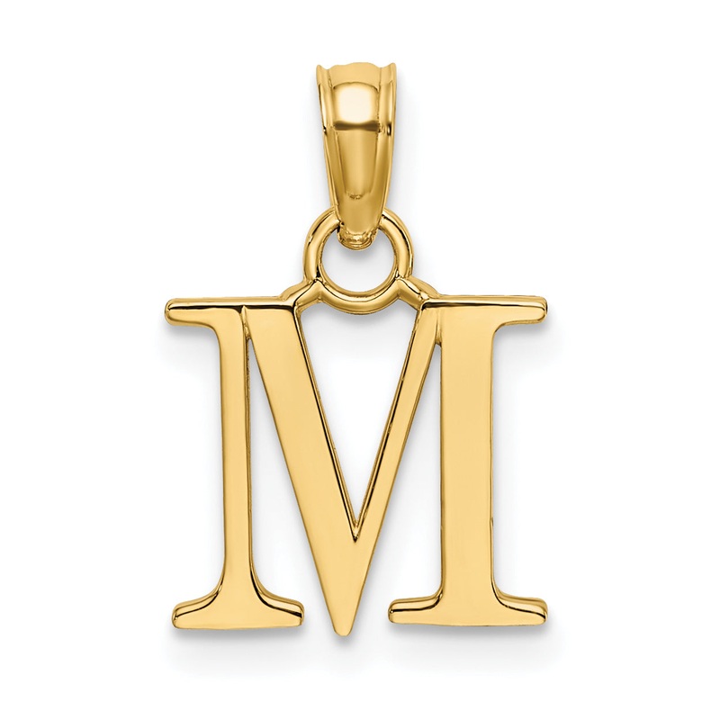 10K Yellow Gold 10K Polished M Block Initial Charm