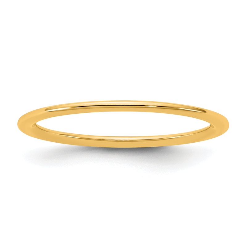 10K Yellow Gold 10Ky 1mm Standard Comfort Fit Band Size 12