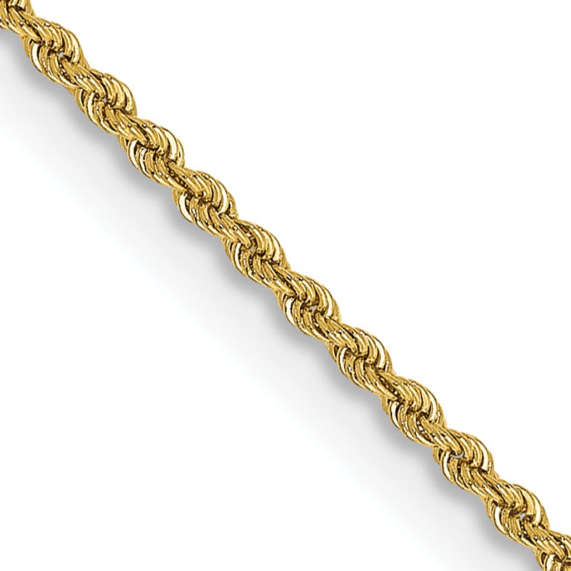 10K Yellow Gold 2mm Regular Rope Chain