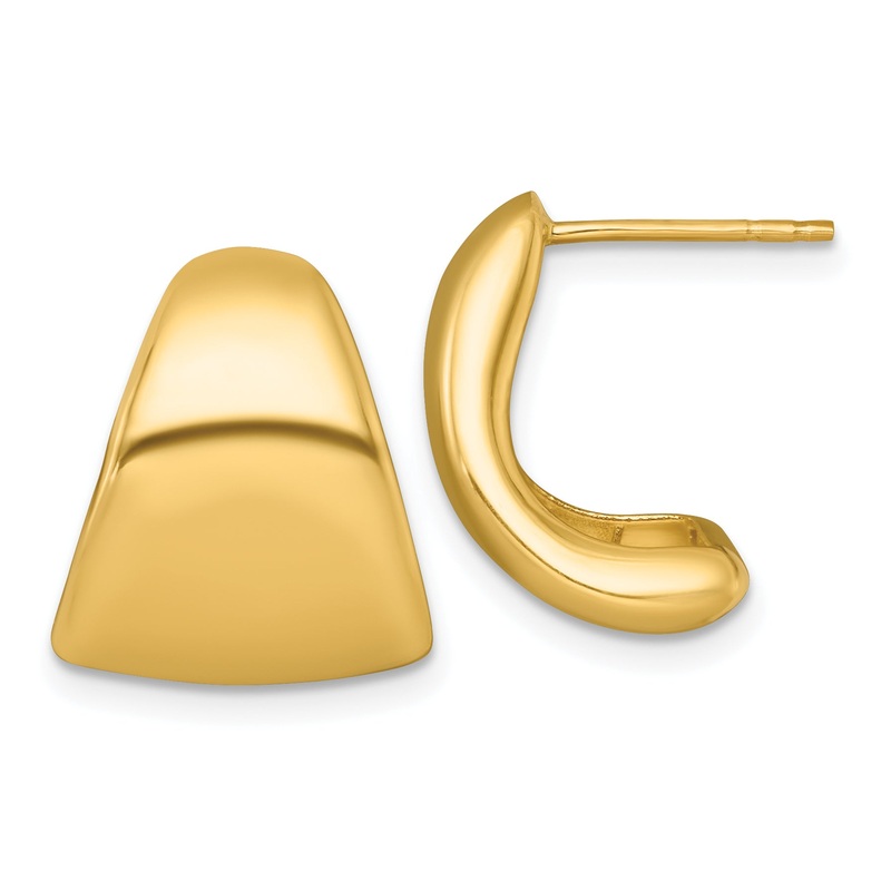 10K Yellow Gold Polished Tapered Hollow Post Earrings