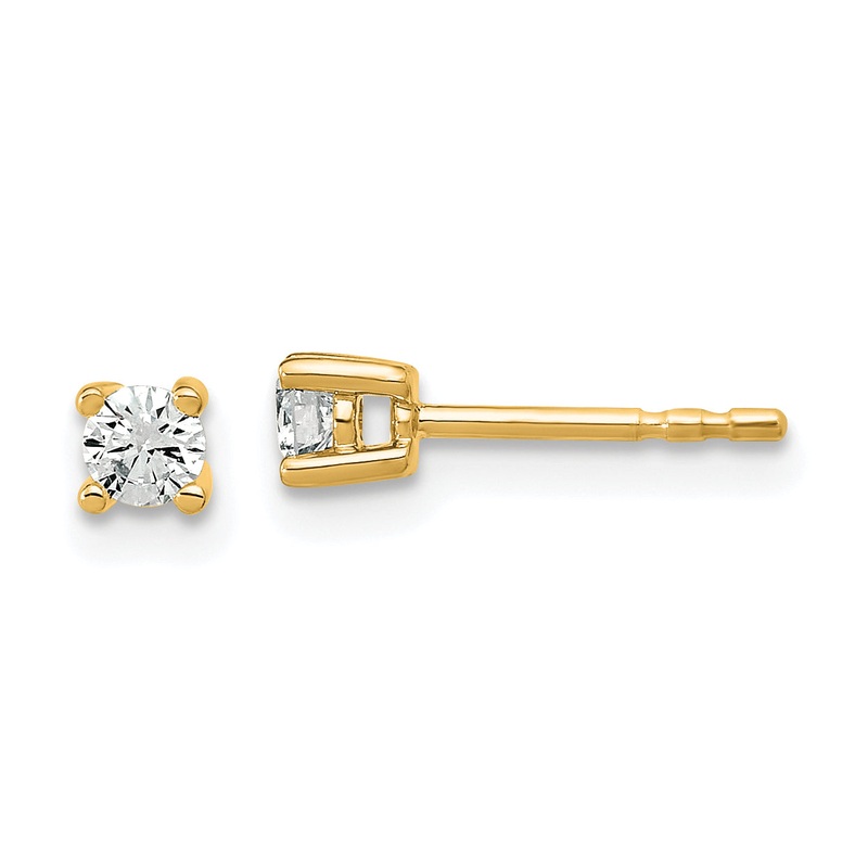 10K Yellow Gold Round 4-Prong .20Ct. Diamond Stud Earrings