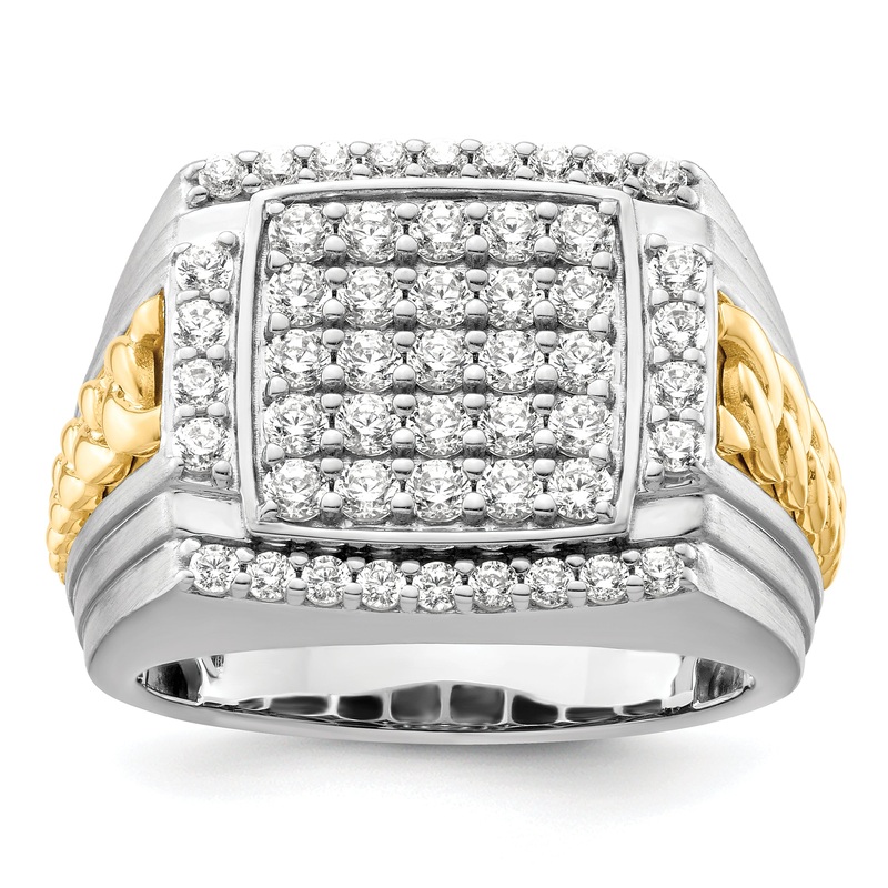 14k Two-Tone 1 1/2 Ct. Lab Grown Diamond VS/SI+ G+ Men’s Ring