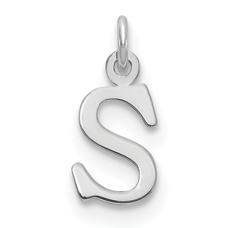 14k White Gold 14kw Cutout Letter S Initial Pendant