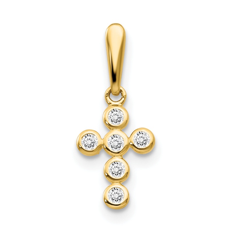 14k Yellow Gold 14k CZ Children’s Cross Pendant