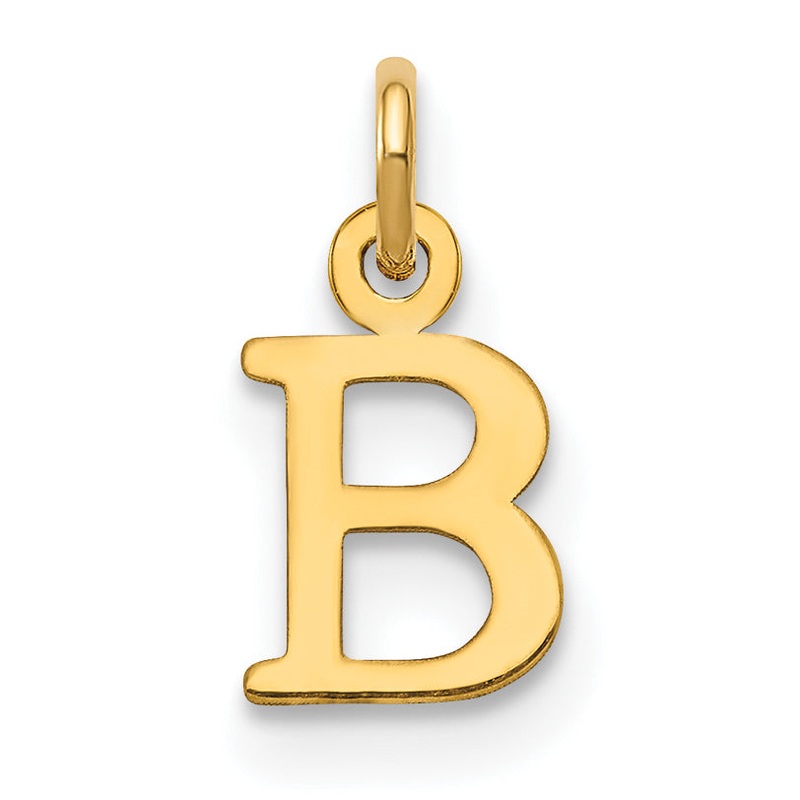 14k Yellow Gold 14ky Cutout Letter B Initial Pendant