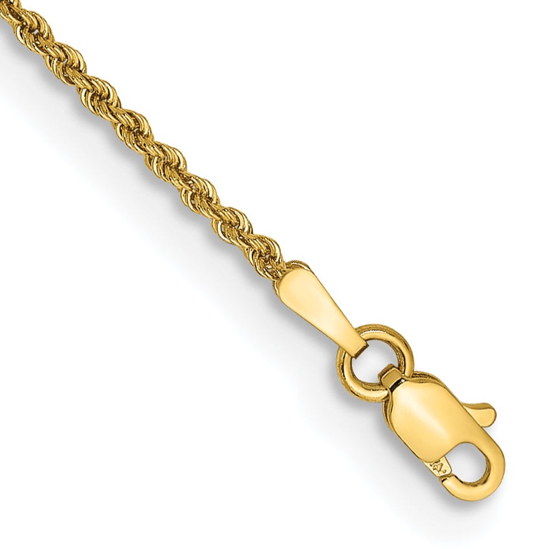 10K Yellow Gold 1.50mm Regular Rope Chain