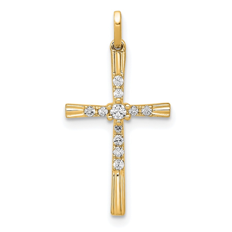 10K Yellow Gold 10K 1/10Ct. Diamond Cross Pendant