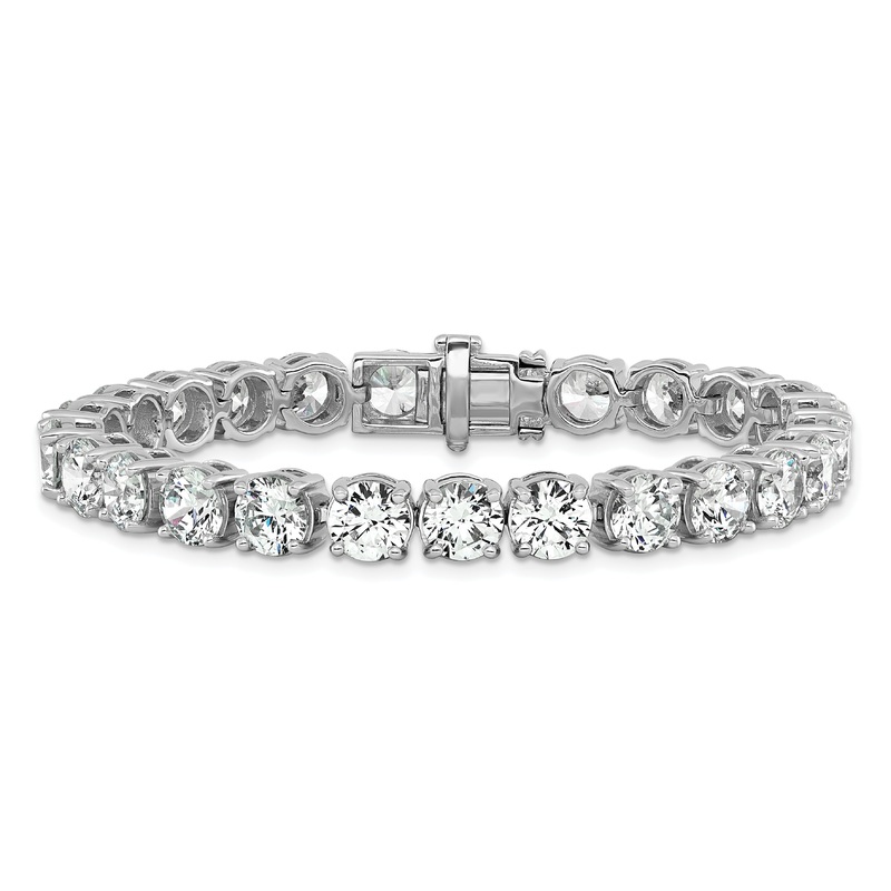 14k White Gold 25 Ct. Lab Grown Diamond VS/SI+ G+ Tennis Bracelet