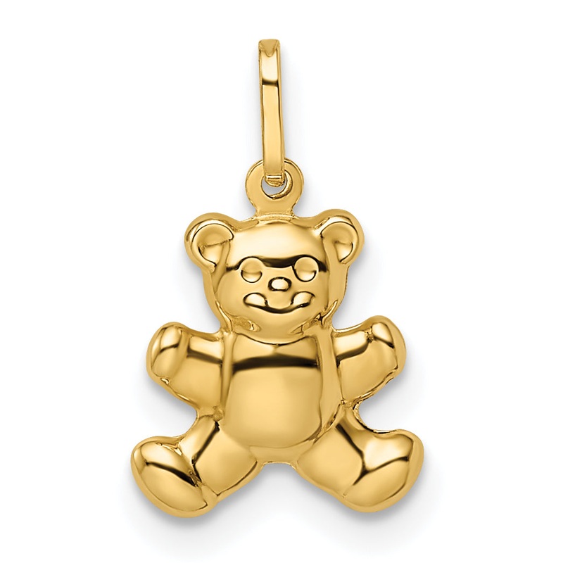 14k Yellow Gold 14k Polished Puffed Teddy Bear Pendant