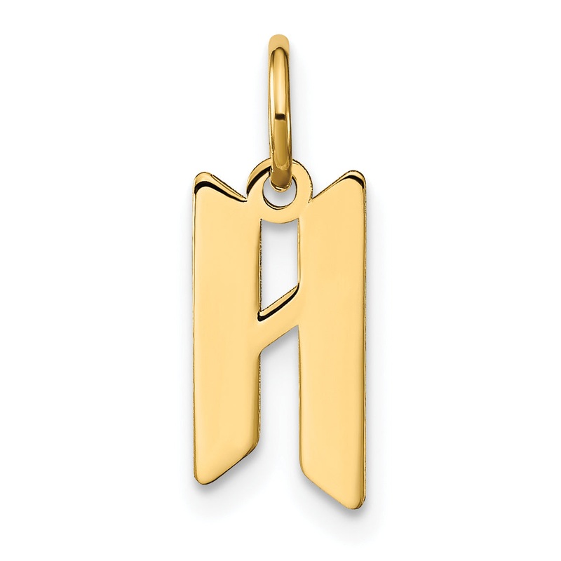 14k Yellow Gold 14ky Letter H Initial Pendant